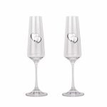 CONJUNTO 2 FLUTES CORAÇOES - 25 ANOS