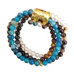 PULSEIRA PRATA 4 FILAS DE PEDRAS