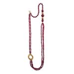 FIO PRATA PEDRAS BORDEAUX COMPRIDO