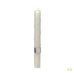 VELA BATISMO QUADRADA C/ARGOLA FIO E PEROLAS