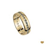ALIANÇA OURO AMARELO PASSION GOLD 19K ANILHA - 6,2MM ZIRCÓNIAS