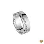 ALIANÇA OURO BRANCO PASSION GOLD 19K ANILHA - 6,2MM ZIRCÓNIAS