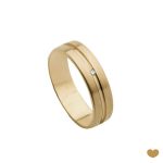 ALIANÇA OURO AMARELO PASSION GOLD 19K ANILHA COM ZIRCÓNIA- 5,1MM