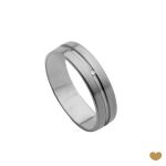 ALIANÇA OURO BRANCO PASSION GOLD 19K ANILHA COM ZIRCÓNIA - 5,1MM