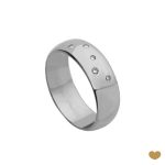 ALIANÇA OURO BRANCO PASSION GOLD 19K - 6,4MM COM ZIRCÓNIAS