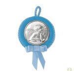 MEDALHA BERÇO VELUDO C/ANJINHO AZUL