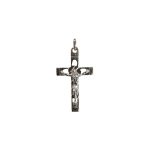 CRUZ PRATA BARBELA COM CRISTO