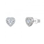 Brincos Unike Valentines Day Solitaire Prateado