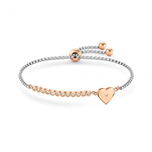 Pulseira Nomination Milleluci Coração Rose Gold