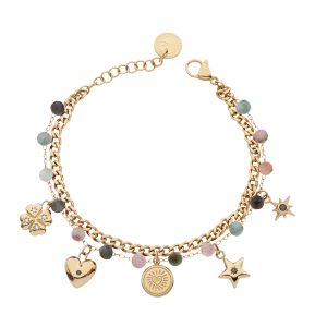 Pulseira Dupla LIU JO Pedras Rosa