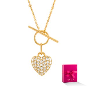 Colar Dia da Mãe Coração & Travinca Dourado