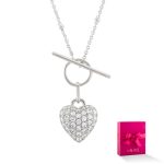 Colar Dia da Mãe Coração & Travinca Prateado